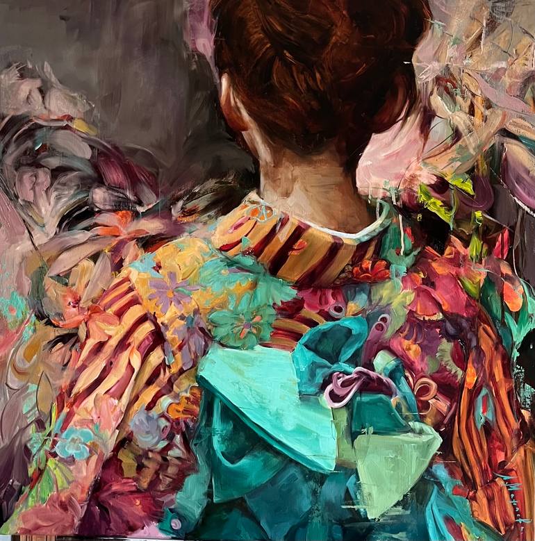 REVERIE-GIRL IN KIMONO Painting by Elena Mashajeva-Agraphiotis ...
