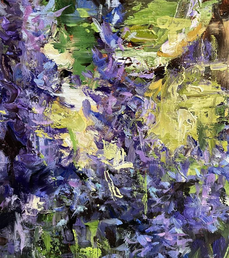 Original Abstract Expressionism Garden Painting by Elena Mashajeva-Agraphiotis