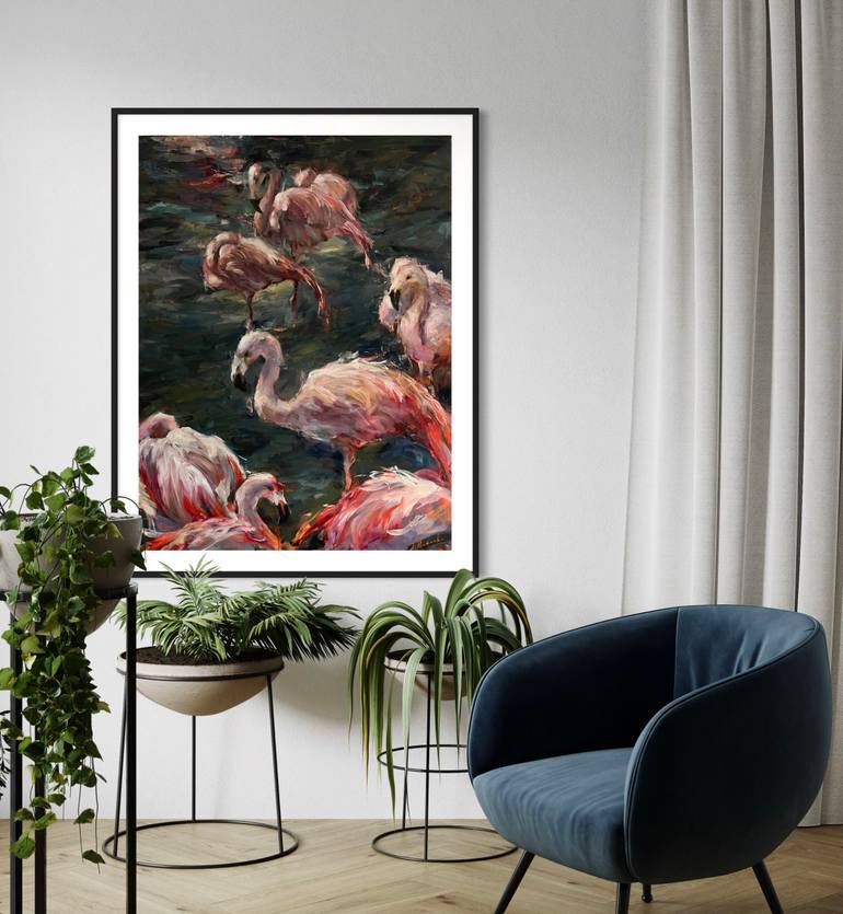 Original Impressionism Animal Painting by Elena Mashajeva-Agraphiotis