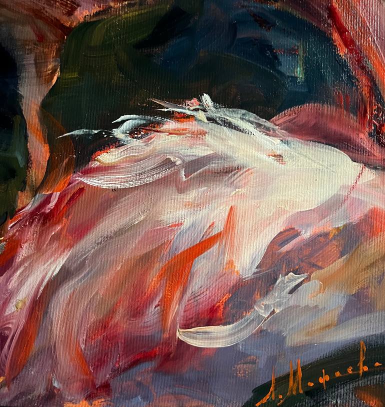 Original Impressionism Animal Painting by Elena Mashajeva-Agraphiotis