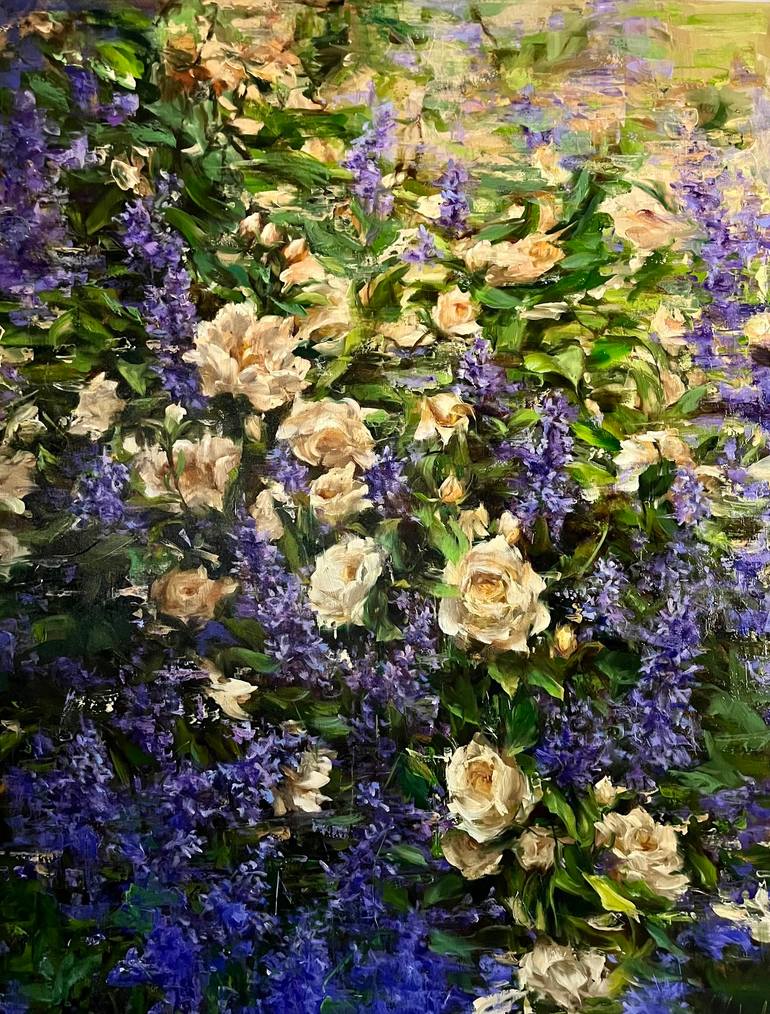 Original Impressionism Floral Painting by Elena Mashajeva-Agraphiotis