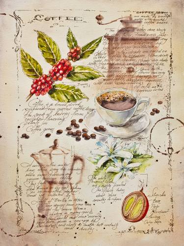Original Illustration Food & Drink Paintings by Eve Mazur