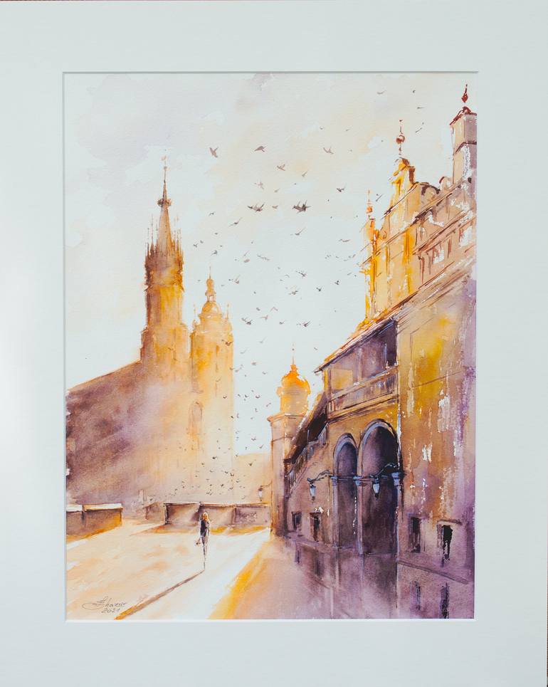 Original Architecture Painting by Eve Mazur