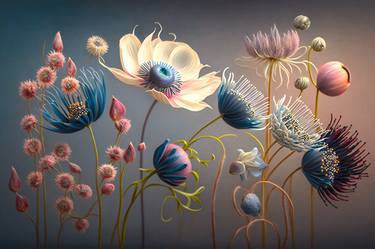 Print of Floral Digital by Antonia Emma
