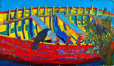Original Boat Paintings by NERMINE NADIM