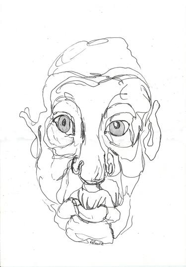 Original Expressionism Portrait Drawings by Till Felix Hallauer