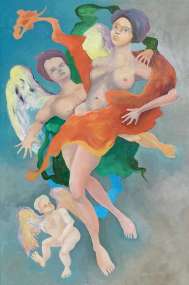 Original Figurative Classical mythology Paintings by Till Felix Hallauer