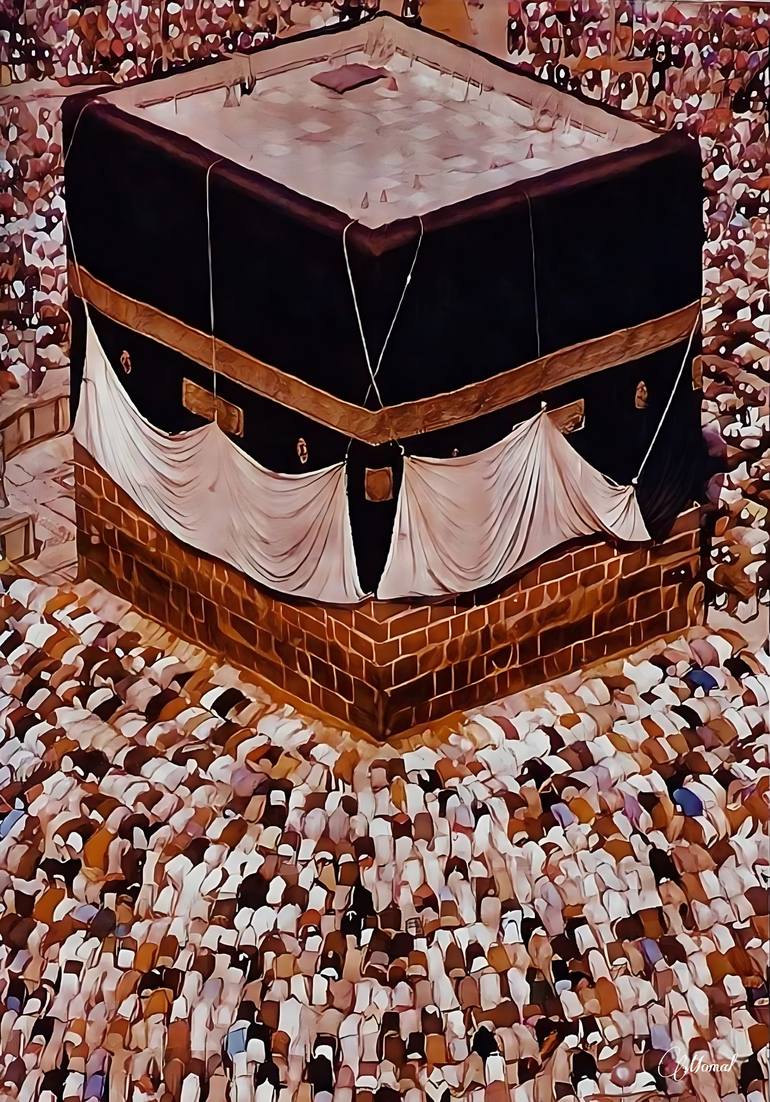 The Kaaba (Baitullah) Masjidil Haram Mecca, Painting Painting by