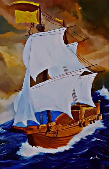 Print of Ship Paintings by Momal Naeem