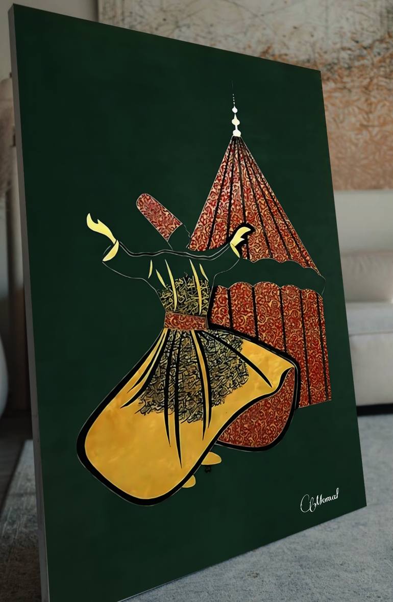 Original Abstract Calligraphy Painting by Momal Naeem