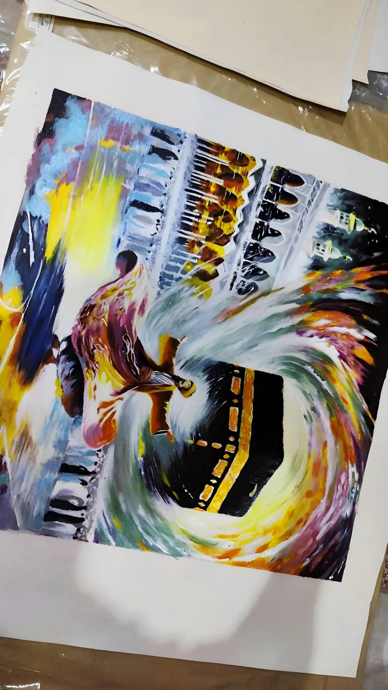 Original Abstract Expressionism Abstract Painting by Momal Naeem
