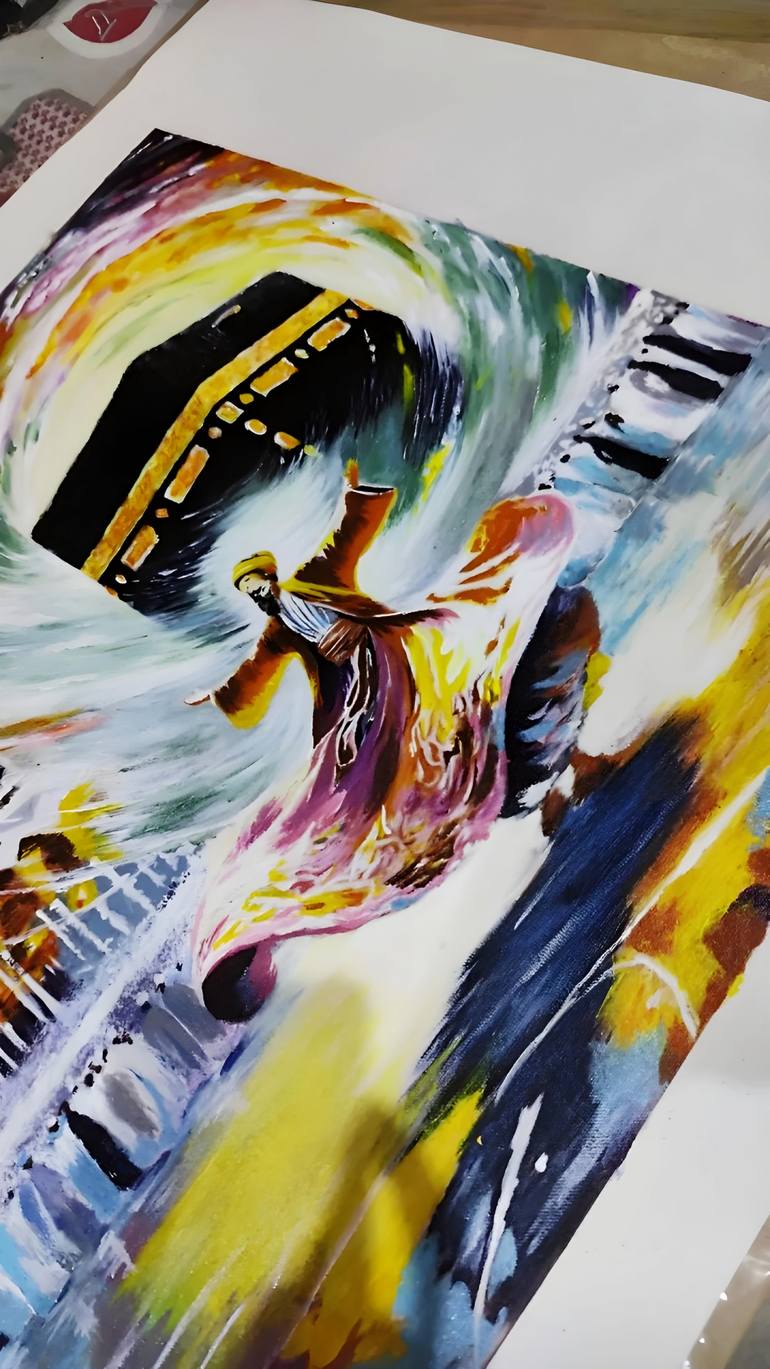 Original Abstract Expressionism Abstract Painting by Momal Naeem