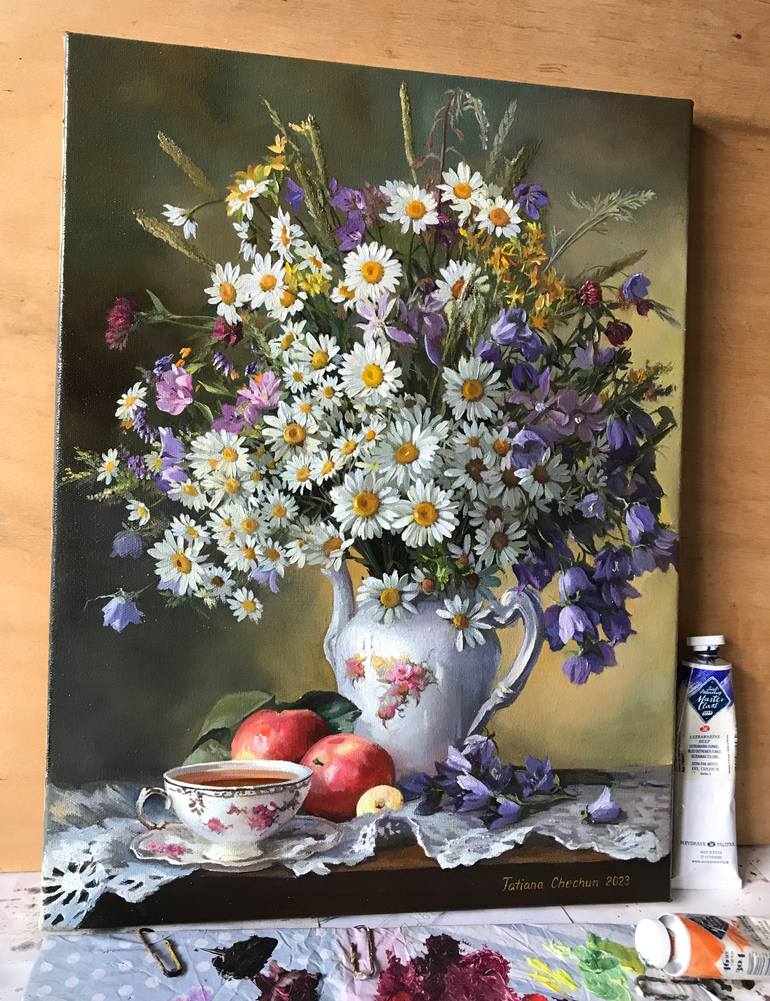 Original Contemporary Floral Painting by Tatjana Cechun