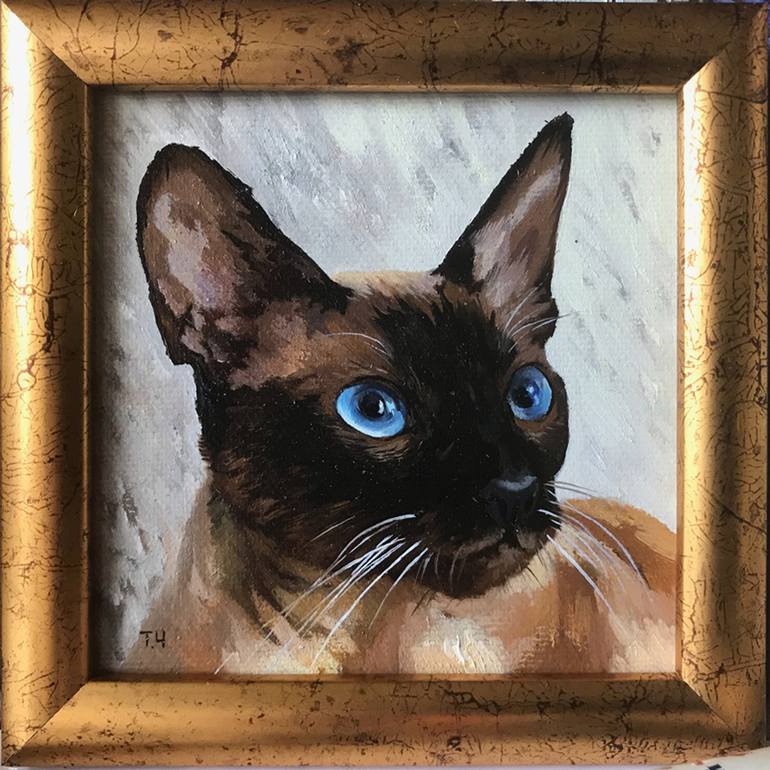 Original Contemporary Cats Painting by Tatjana Cechun