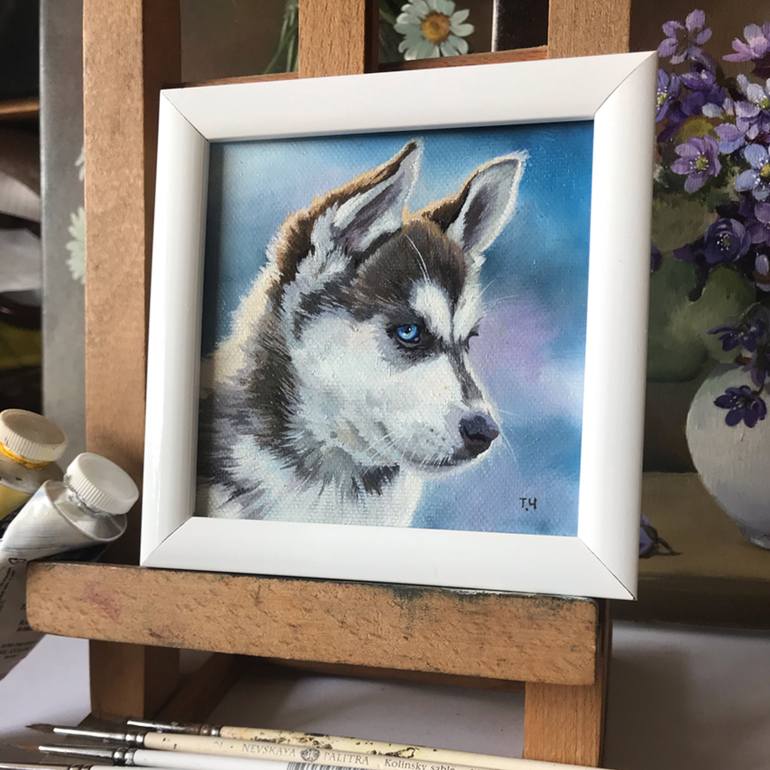 Original Contemporary Dogs Painting by Tatjana Cechun