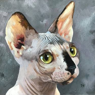 Original Cats Paintings by Tatjana Cechun