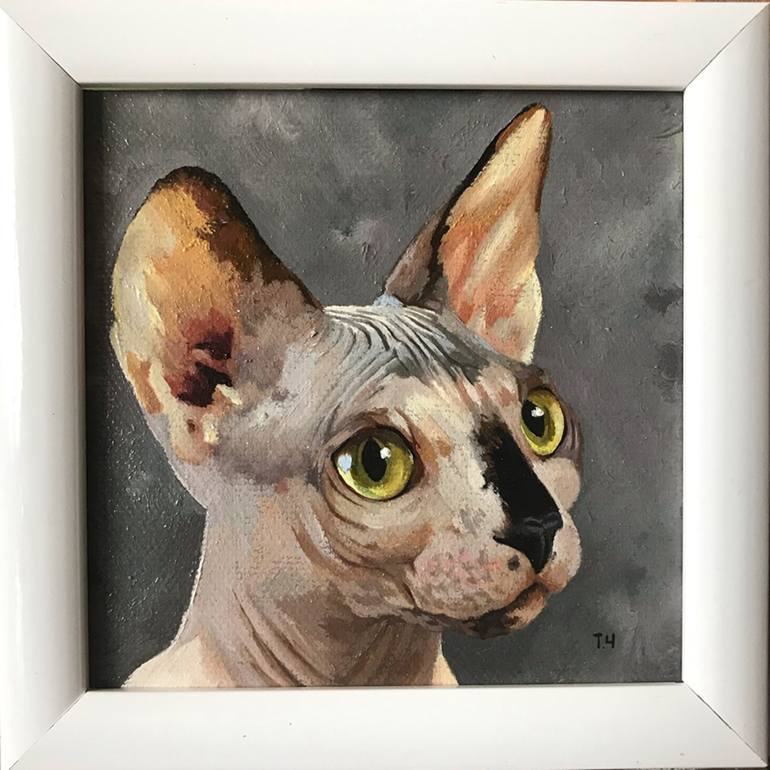 Original Contemporary Cats Painting by Tatjana Cechun