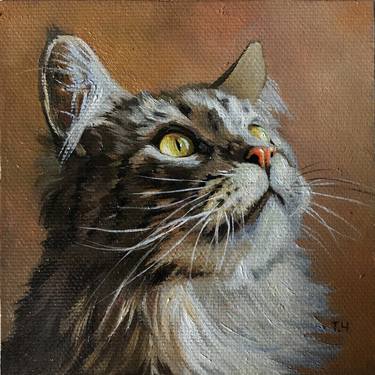 Print of Realism Cats Paintings by Tatjana Cechun