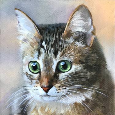 Original Contemporary Cats Paintings by Tatjana Cechun