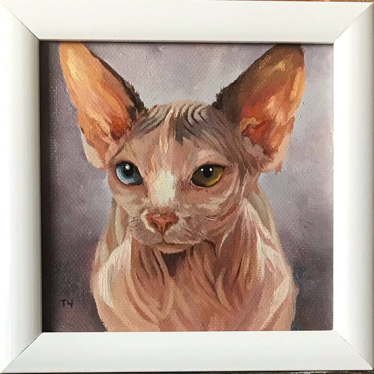 Original Contemporary Cats Painting by Tatjana Cechun