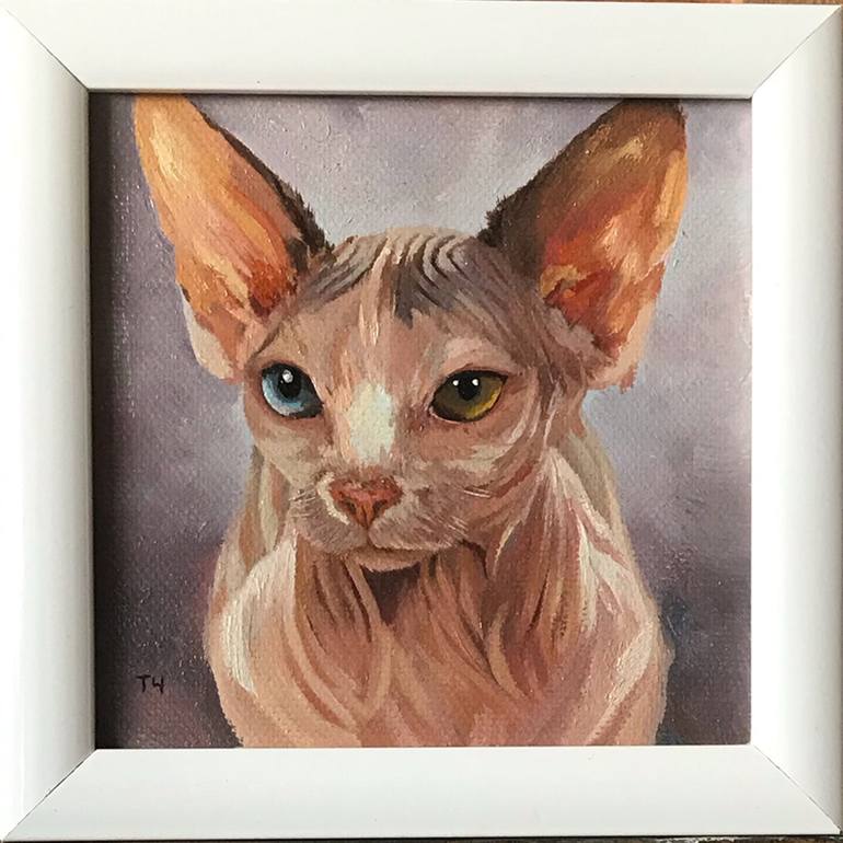 Original Cats Painting by Tatjana Cechun