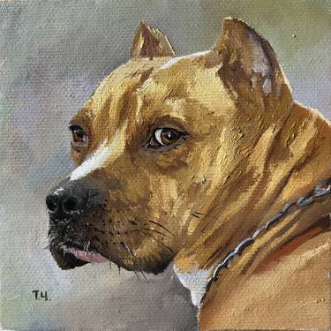 Original Fine Art Dogs Paintings by Tatjana Cechun