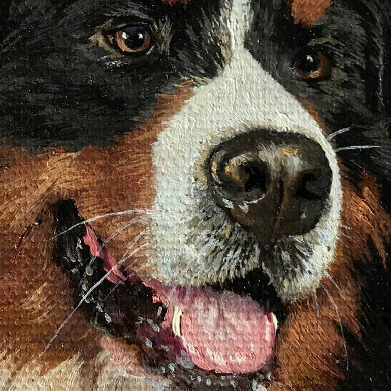 Original Contemporary Dogs Painting by Tatjana Cechun