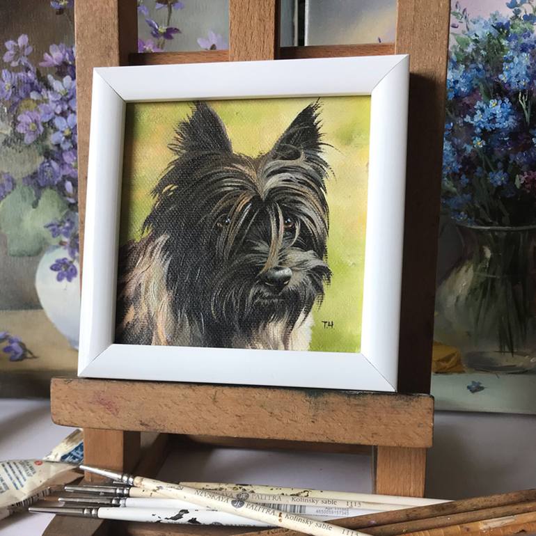 Original Contemporary Dogs Painting by Tatjana Cechun