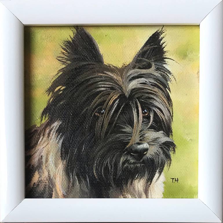 Original Contemporary Dogs Painting by Tatjana Cechun