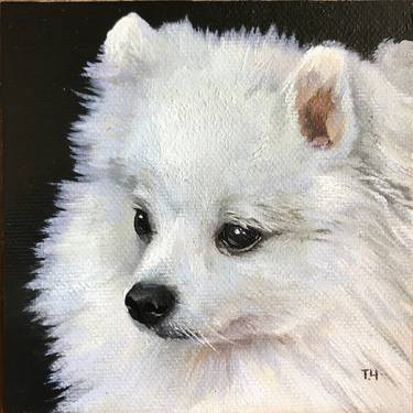 Original Fine Art Dogs Paintings by Tatjana Cechun