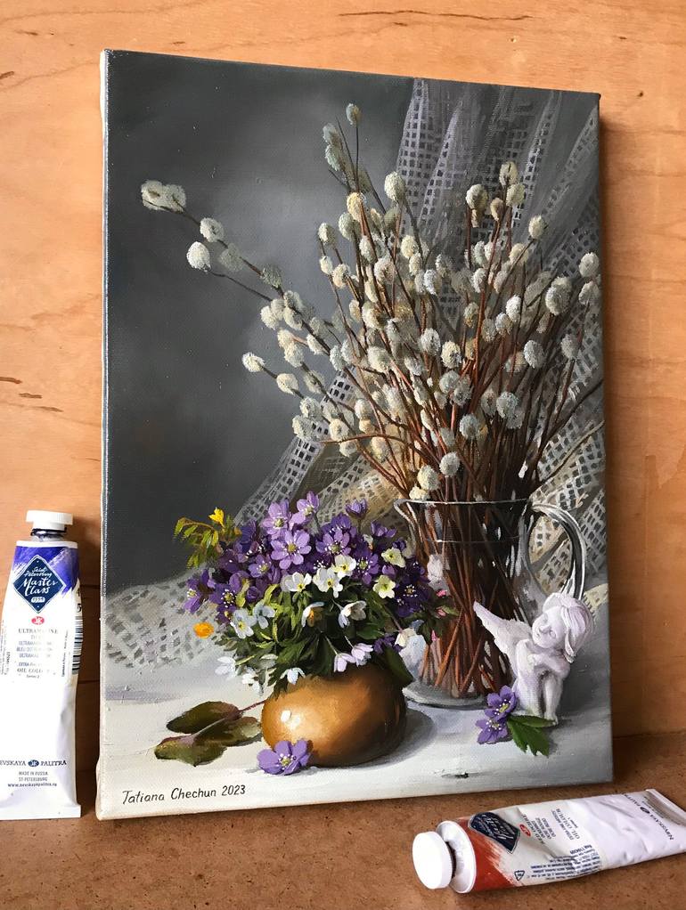 Original Floral Painting by Tatjana Cechun