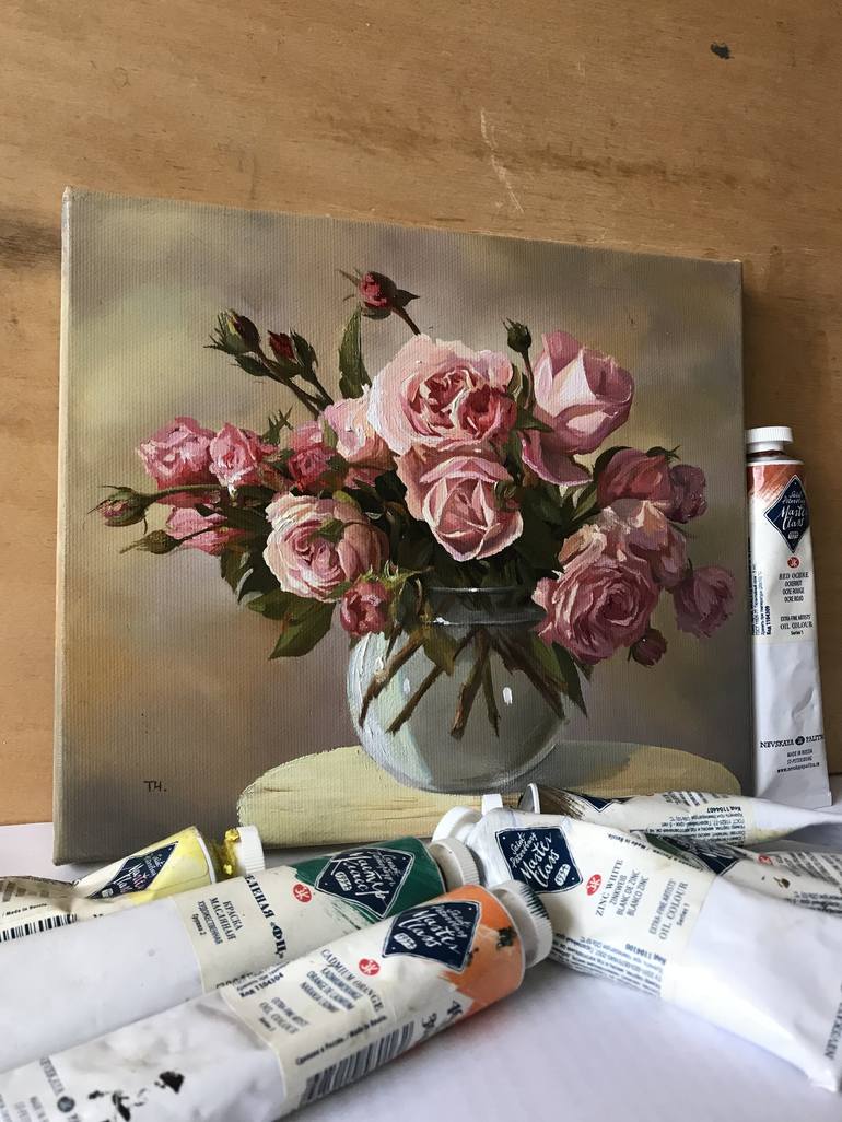 Original Contemporary Floral Painting by Tatjana Cechun