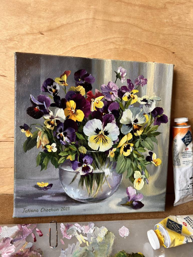 Original Floral Painting by Tatjana Cechun