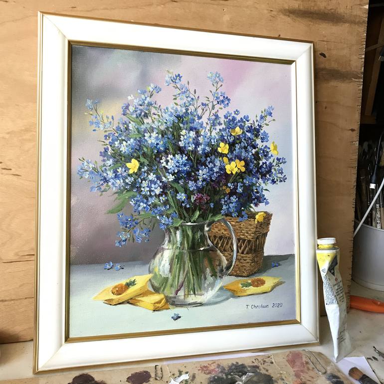 Original Contemporary Floral Painting by Tatjana Cechun