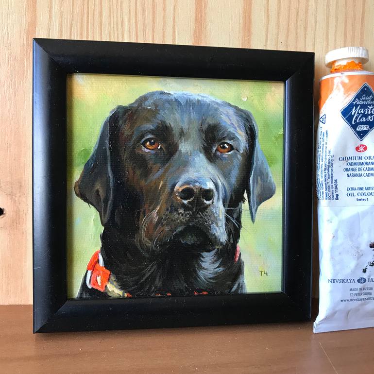 Original Contemporary Dogs Painting by Tatjana Cechun