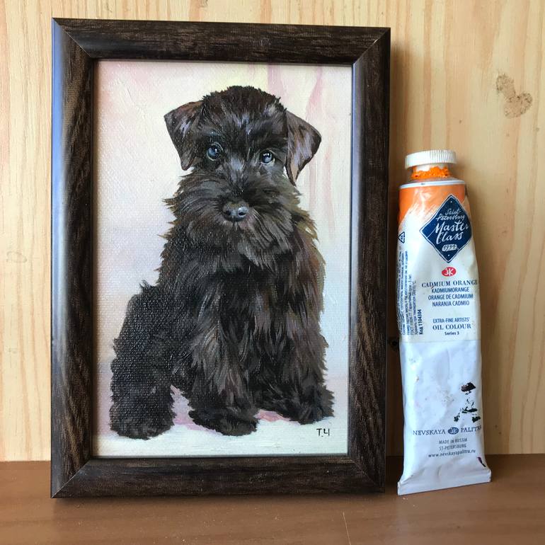 Original Contemporary Dogs Painting by Tatjana Cechun
