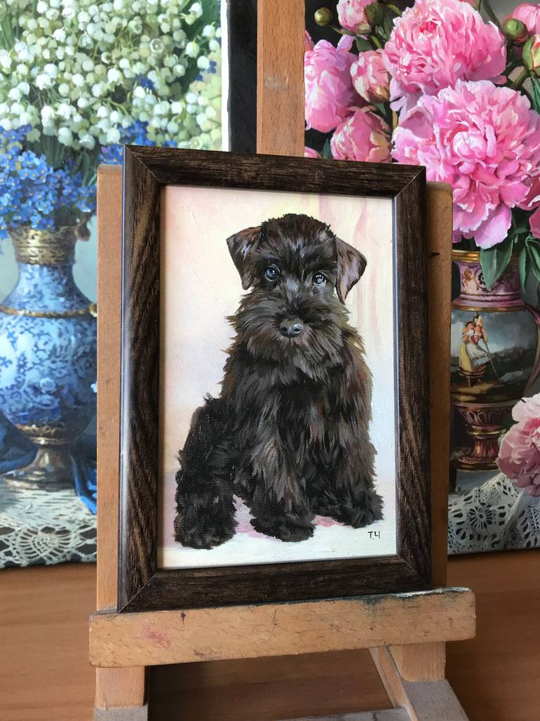 Original Contemporary Dogs Painting by Tatjana Cechun