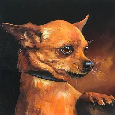 Original Contemporary Dogs Paintings by Tatjana Cechun