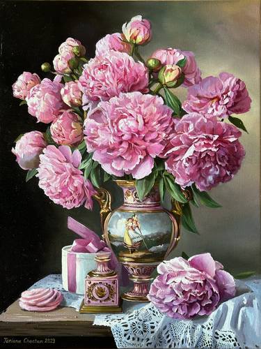 Original Fine Art Still Life Paintings by Tatjana Cechun