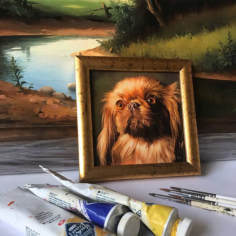 Original Contemporary Dogs Painting by Tatjana Cechun