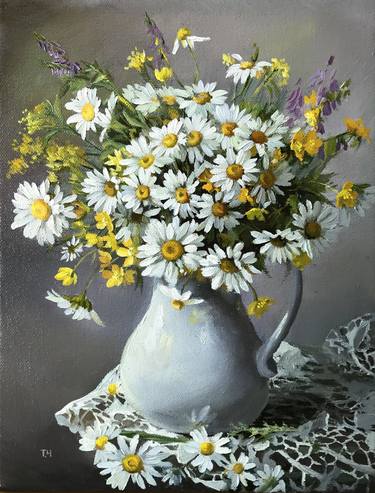 Original Realism Floral Paintings by Tatjana Cechun