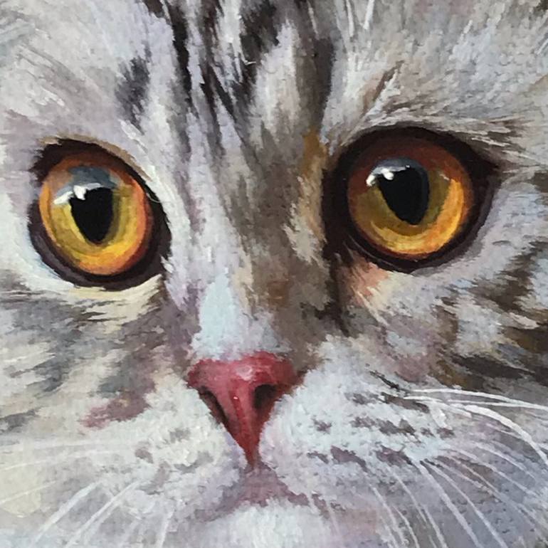 Original Contemporary Cats Painting by Tatjana Cechun