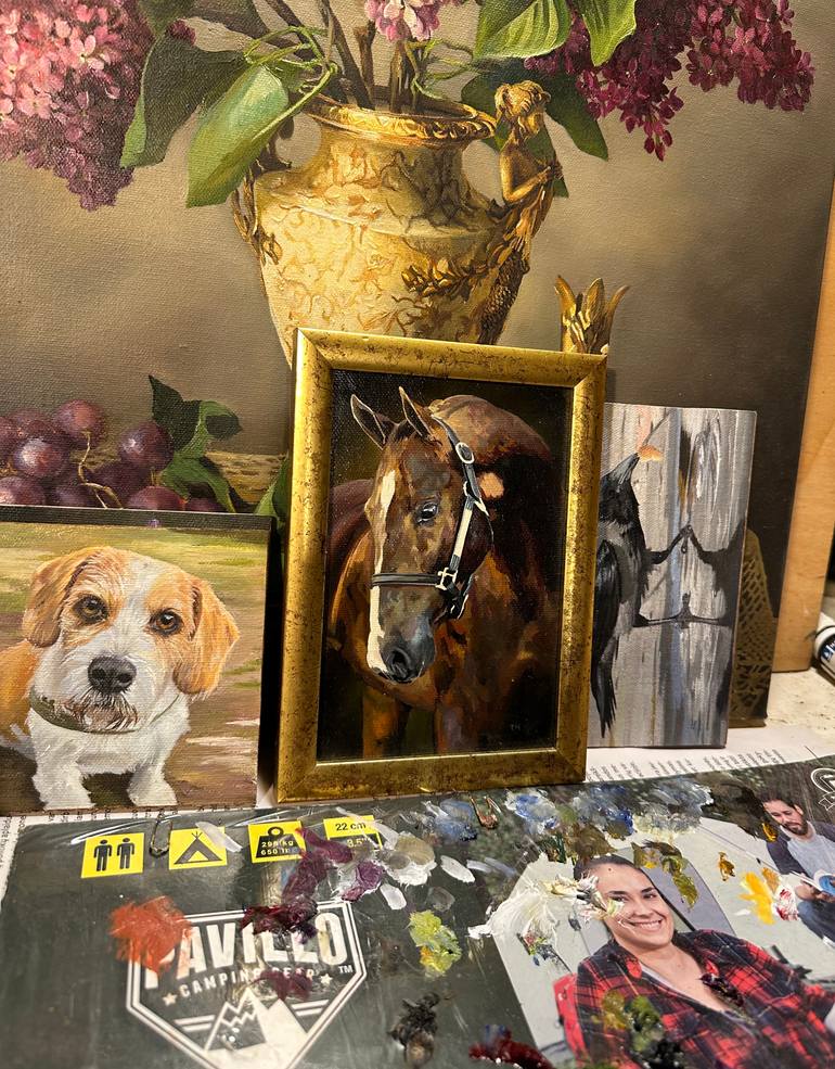 Original Contemporary Horse Painting by Tatjana Cechun