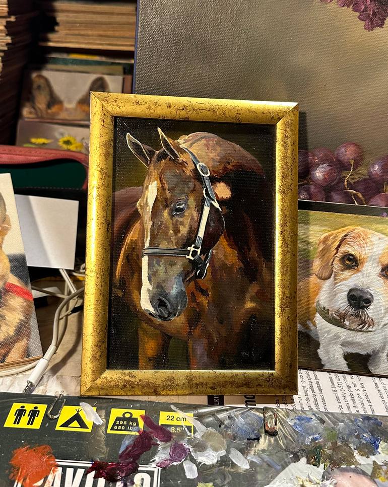 Original Contemporary Horse Painting by Tatjana Cechun