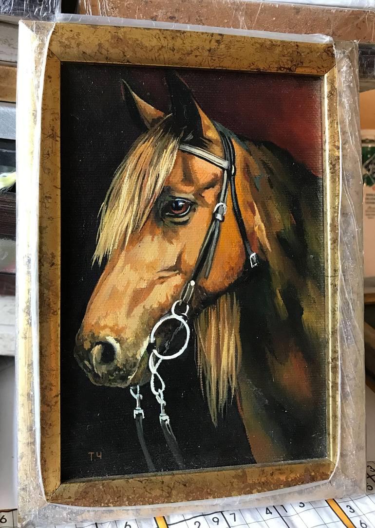 Original Contemporary Horse Painting by Tatjana Cechun
