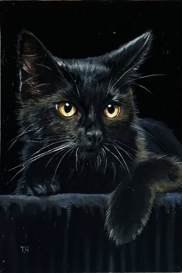 Print of Cats Paintings by Tatjana Cechun