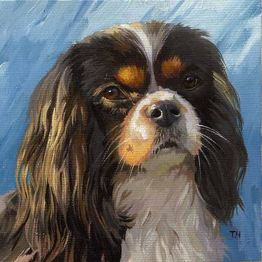 Original Fine Art Dogs Paintings by Tatjana Cechun