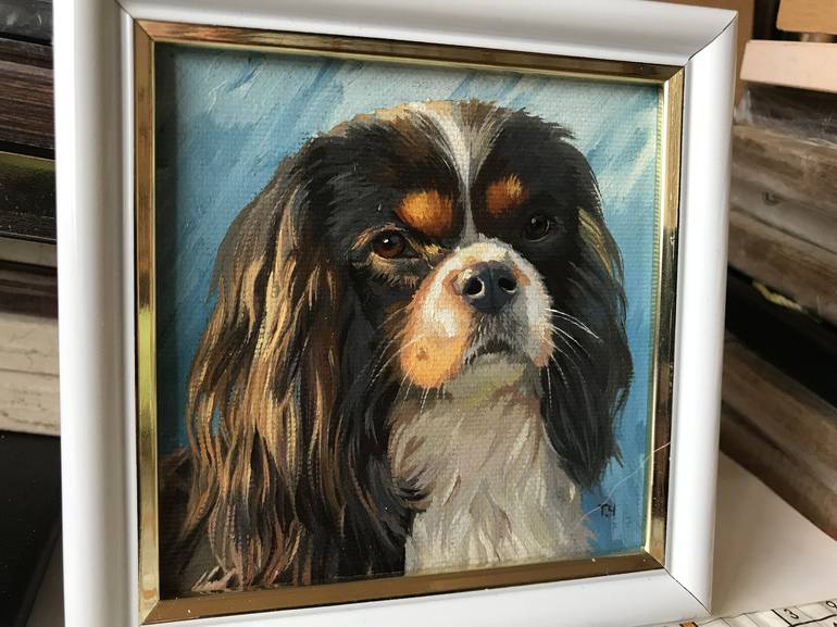 Original Contemporary Dogs Painting by Tatjana Cechun