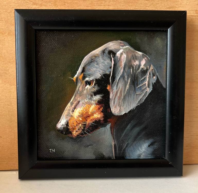 Original Contemporary Dogs Painting by Tatjana Cechun