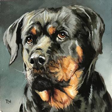 Print of Dogs Paintings by Tatjana Cechun